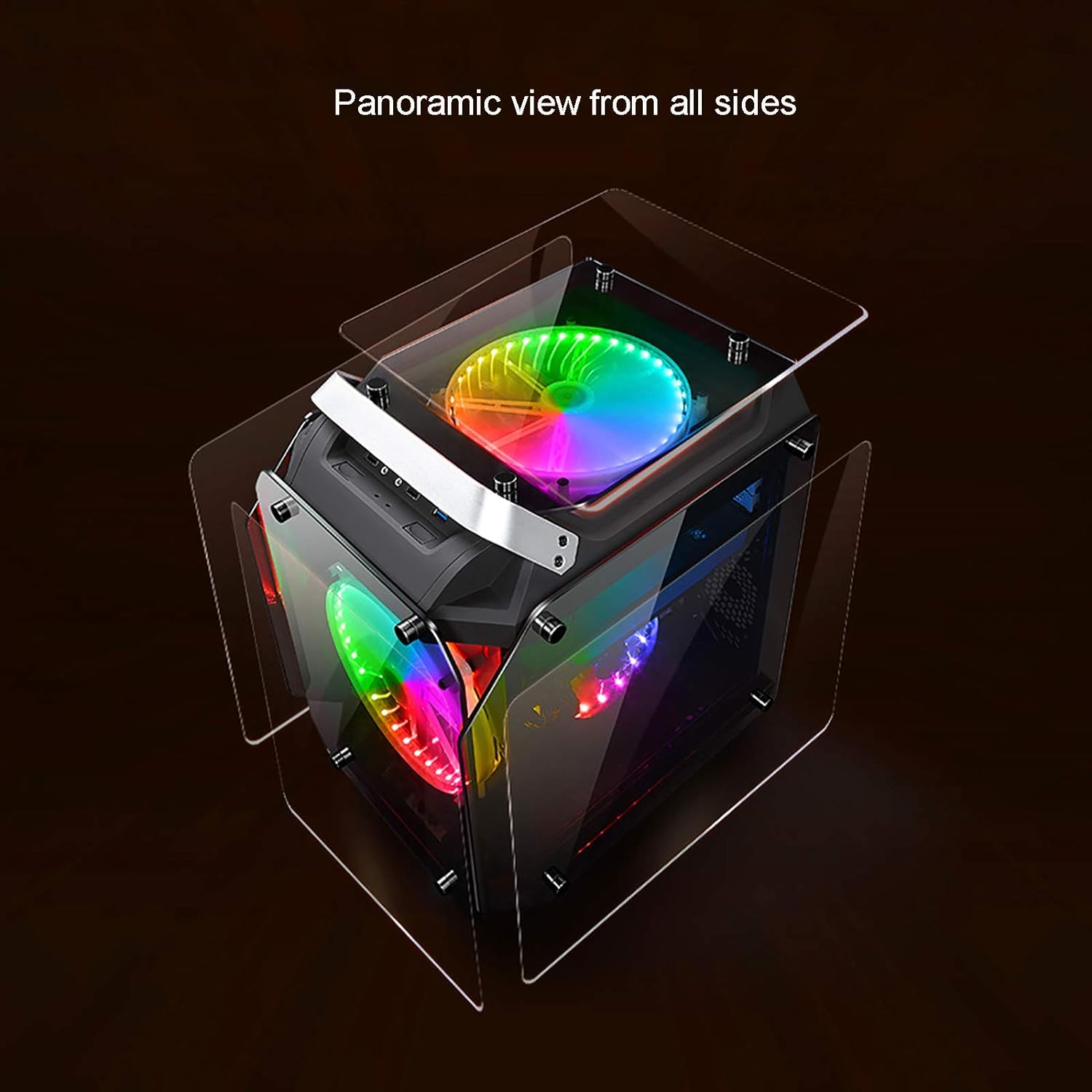 Airflow ATX Desktop Case USB 3.0 Ports with Tempered Glass Panels Gaming Desktop Computer Case Side Glass E-sports Chassis M-ATX Motherboard 2x200mm Fan, Tempered Glass ATX/M-ATX Computer PC Case Black Airflow ATX Desktop Case USB 3.0 Ports with Tempered Glass Panels Gaming Desktop Computer Case Side Glass E-sports Chassis M-ATX Motherboard 2x200mm Fan, Tempered Glass ATX/M-ATX Computer PC Case Black